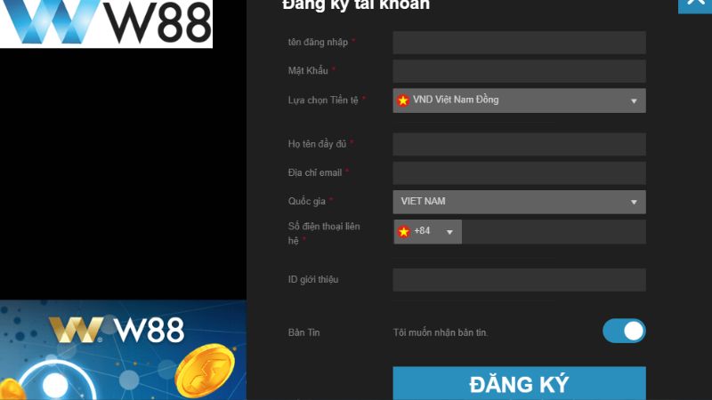Cách đăng ký đại lý W88 chính xác
