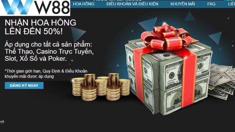 Công thức tính hoa hồng đại lý W88