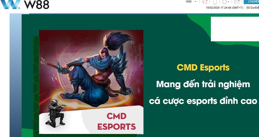 Đánh giá ưu điểm về sảnh CMD Esports W88
