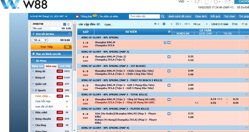 Giới thiệu về sảnh CMD Esports W88
