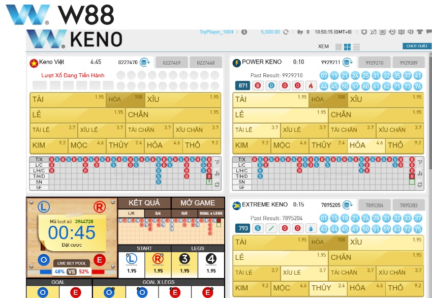 Cách tham gia đặt cược W Keno W88