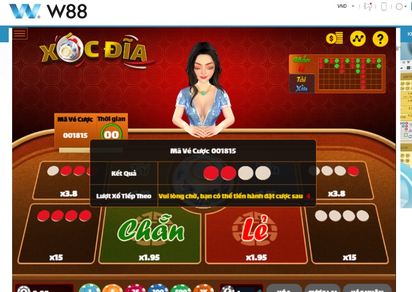 Cac buoc tham gia xoc dia tai W88